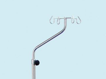 Telescopic IV pole - metal hooks - S